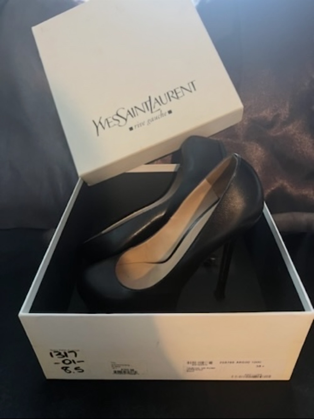 Yves Saint Laurent Black Leather Stiletto Pumps